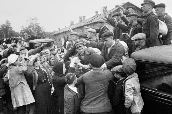 Villagers sending off conscripts, Russia, 2 Sep 1941