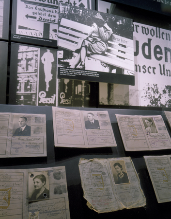 The 'From Citizens of Outcasts' display on the 4th floor of the United States Holocaust Memorial Museum, Washington, United States, 1993-1995