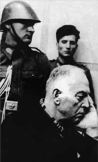 Ion Antonescu at the Bucharest People's Tribunal, Romania, May 1946