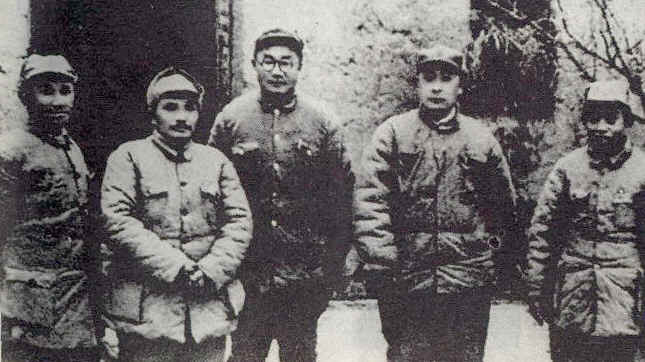 Su Yu, Deng Xiaoping, Liu Bocheng, Chen Yi, and Tan Zhenlin, China, Dec 1948