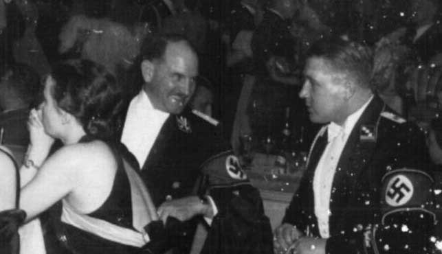 Josef Dietrich and Hans Collani at the SS-Leibstandarten ball, Germany, Jan 1939