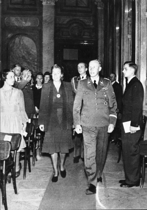 Reinhard Heydrich and his wife Lina at a concert at Wallenstein Palace, Prague, Protectorate of Bohemia and Moravia, 26 May 1942