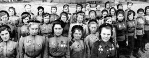 Nina Lobkovskaya and her company of female snipers, Berlin, Germany, 1945