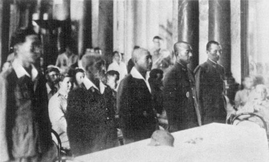 Lieutenant General Yuitsu Tsuchihashi at the Japanese surrender ceremony at Hanoi, French Indochina, 28 Sep 1945