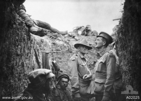 Australian Army Captain Leslie Morshead in a trench during Battle of Lone Pine, Gallipoli, Turkey, circa 6-10 Aug 1915