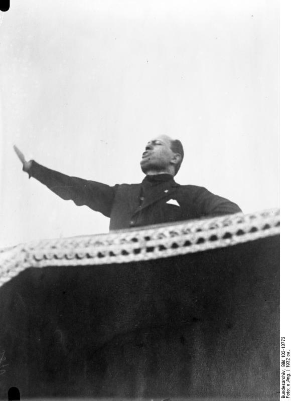 Benito Mussolini making a speech, circa 1932