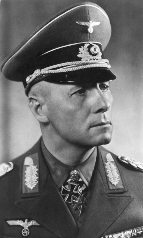 Portrait of Erwin Rommel, circa 1942-1943, photo 1 of 2; note Knight's Cross and Pour le Mérite medals