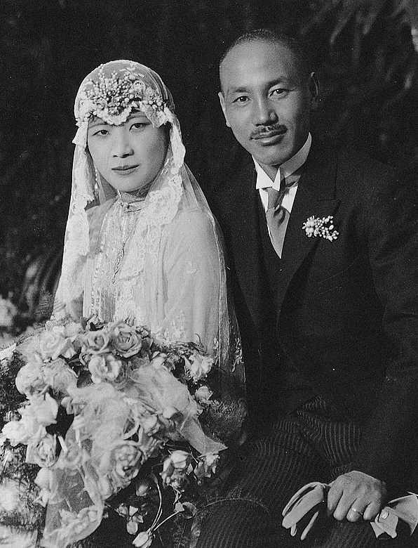 Wedding photo of Chiang Kaishek and Song Meiling, Shanghai, China, 1 Dec 1927