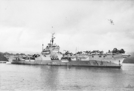 HMS Glory at Rabaul, New Britain, Sep 1945