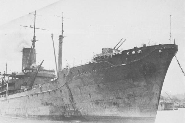 Food transport ship Irako at Yokosuka, Japan, 3 Mar 1944