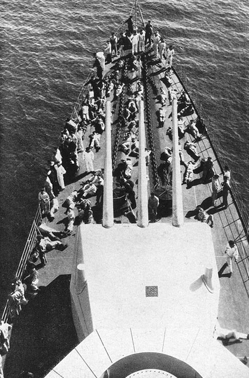 Looking forward from Königsberg's foremast, circa 1930