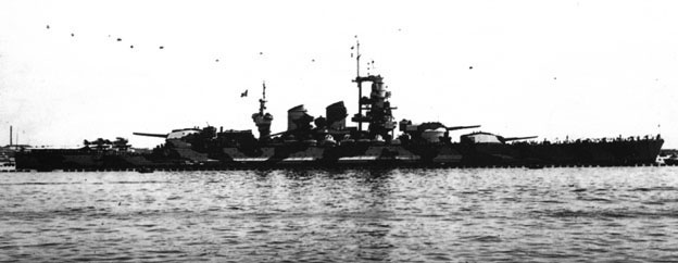 Littorio in camouflage, Taranto, Italy, summer 1942