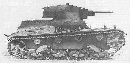 Single turret 7TP light tank at rest, circa late 1930s