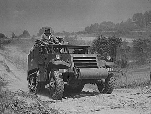 M3 Half-track vehicle at Fort Knox, Kentucky, United States, Jun 1942