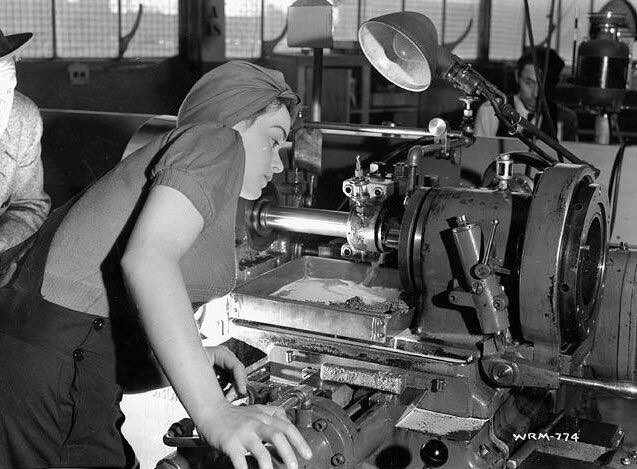 Veronica 'Ronnie' Foster at the John Inglis and Company factory for Bren guns in Toronto, Canada, 1940s