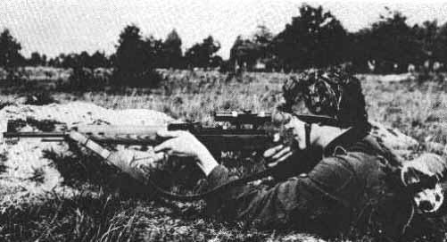 German soldier with a Gewehr 43 sniper rifle, 1940s