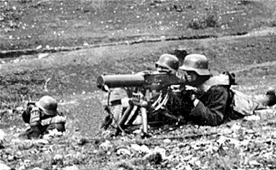 Hungarian Schwarzlose machine gun crew, 1940s